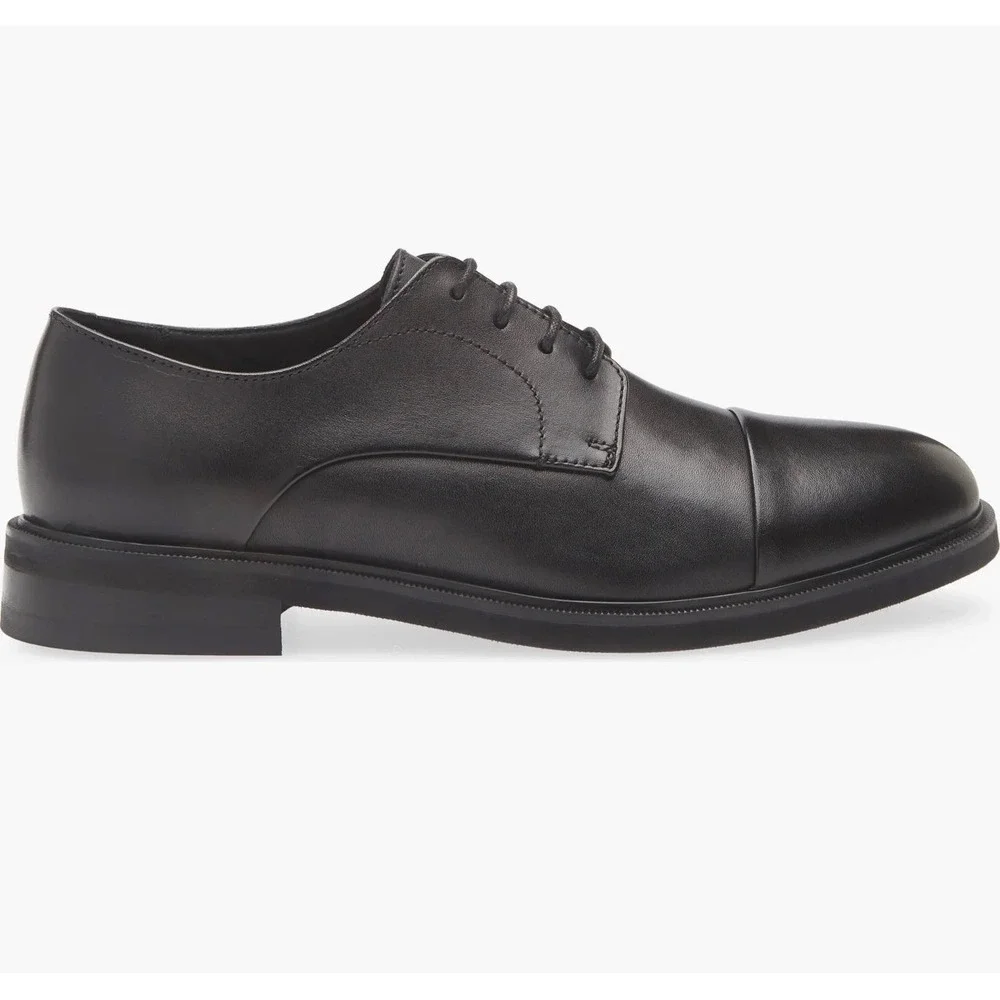 Nordstrom Rack Ryden Cap Toe Derby Black Leather Dress Shoes Mens 10.5 M New